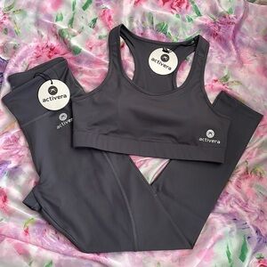 Brand New Activera High Waist Tummy Control Leggings & Padded Sports Bra Set